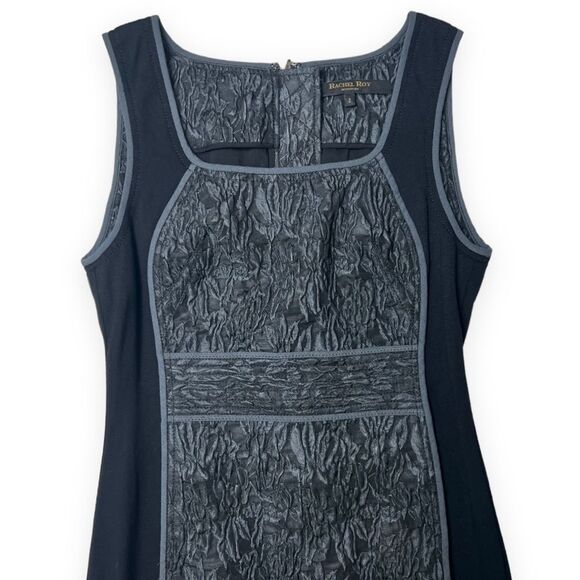 Rachel Roy Black Gray Jacquard Sheath Dress - Picture 3 of 8